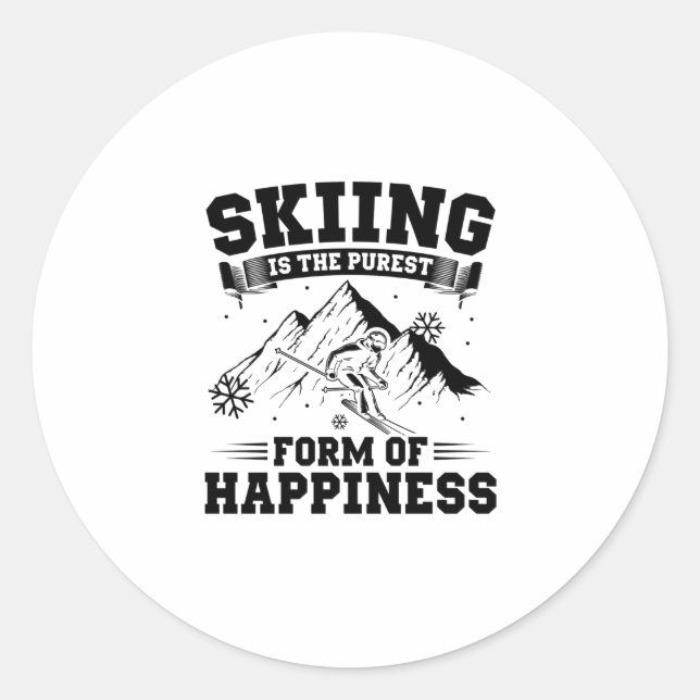 Ski Sayings Skiing | Skier Mountains Vacation Gift Runder Aufkleber (Vorderseite)