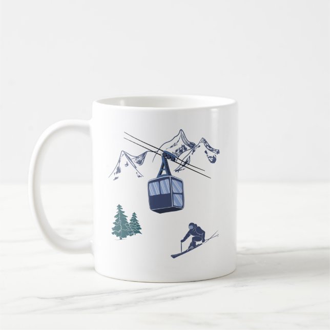 Ski Scene Winter Sports Kaffeetasse (Links)