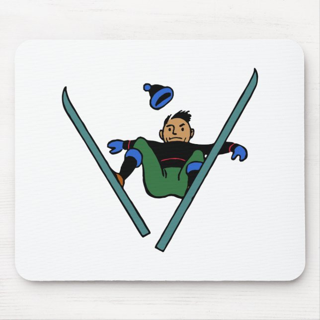 Ski Schi fahren skiing Unfall accident Mousepad (Vorne)