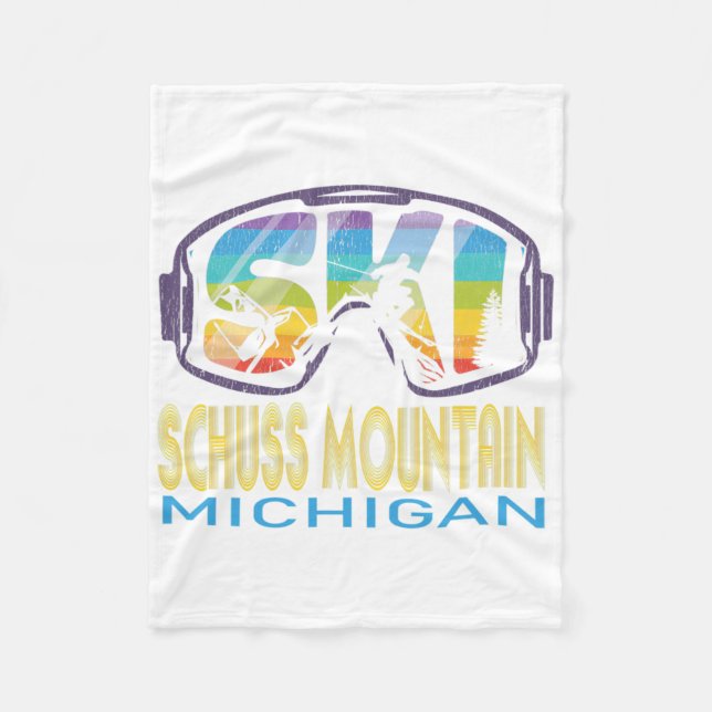 Ski Schuss Mountain Michigan Skiurlaub  Fleecedecke (Vorderseite)