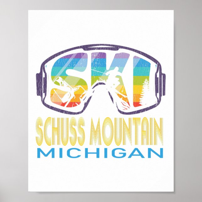 Ski Schuss Mountain Michigan Skiurlaub  Poster (Vorne)