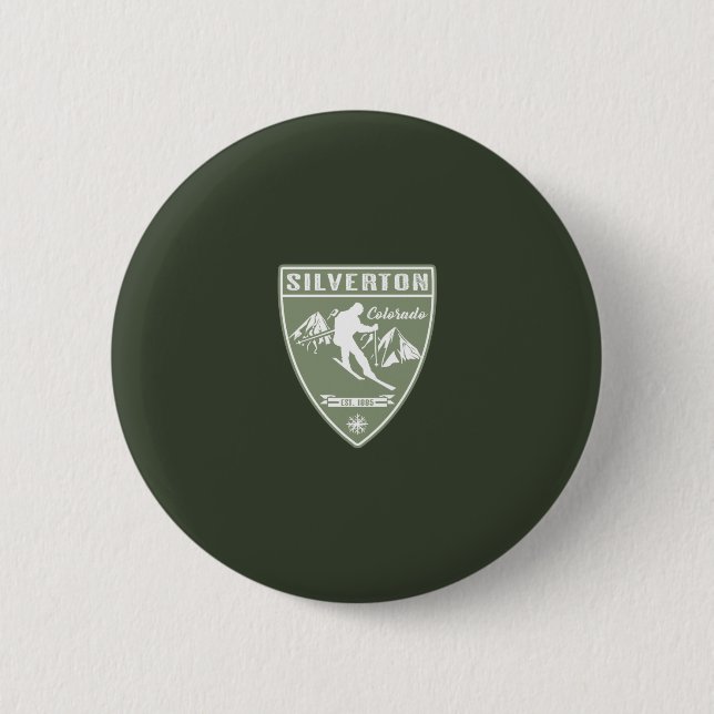 Ski Silverton Colorado Button (Vorderseite)