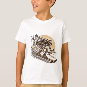Ski-Skelett Spaß Wintersport Schnee Skifahren Lieb T-Shirt