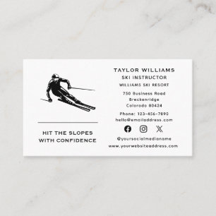 Ski Ski Ski Ski Skilehrer Social Media Visitenkarte