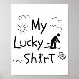 Ski Skifahren lustig Abfahrtsskifahrer alpinskifah Poster
