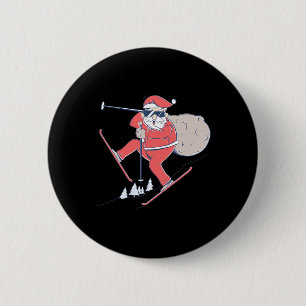 Ski Skifahren Schnee Weihnachtsmann Weihnachten X- Button