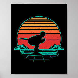 Ski Skifahren Wintersport Retro Vintage Geschenk Poster