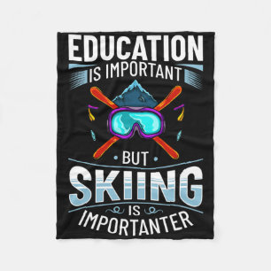 Ski Skifahrer Lustiger Skisport Schnee Wintersport Fleecedecke