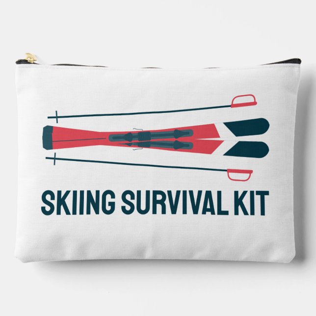 Ski Skiing Skier Winter Sports Funny Team Humor Zubehörtasche (Vorderseite)