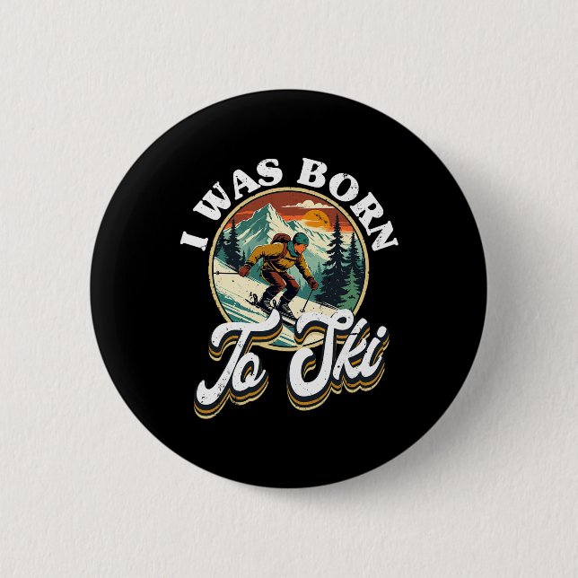 Ski Skiing Winter Sport  Button (Vorderseite)