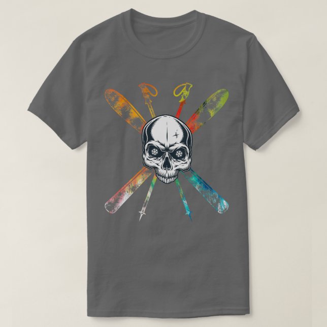 Ski Skull Skier T-Shirt (Design vorne)