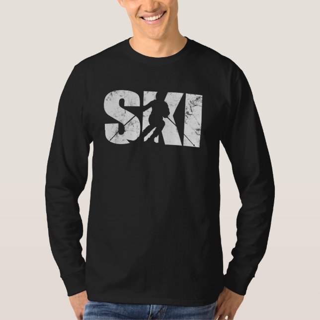 Ski Snowboard Skiing Snow Mountain Winter Skiers V T-Shirt (Vorderseite)