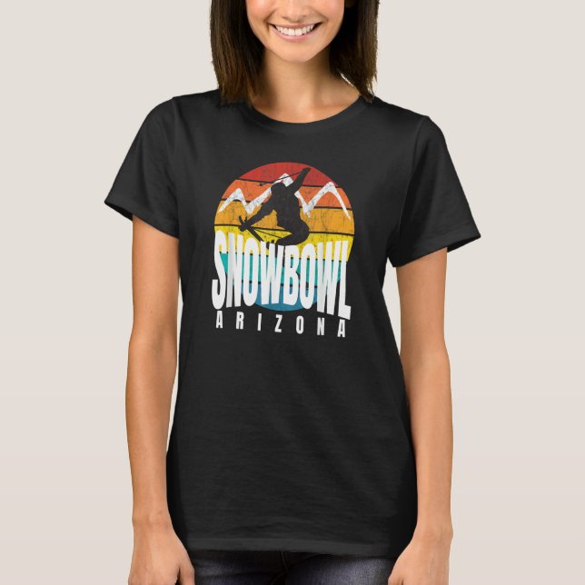 Ski Snowbowl Arizona Rad Ski Jumper Retro Sunset S T-Shirt (Vorderseite)