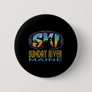 Ski Sonntag Fluss Maine Skiurlaub Button