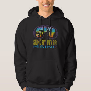 Ski Sonntag Fluss Maine Skiurlaub Hoodie