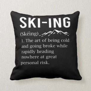 Ski Spaß Skifahren Funny Winter Sportjoch Kissen