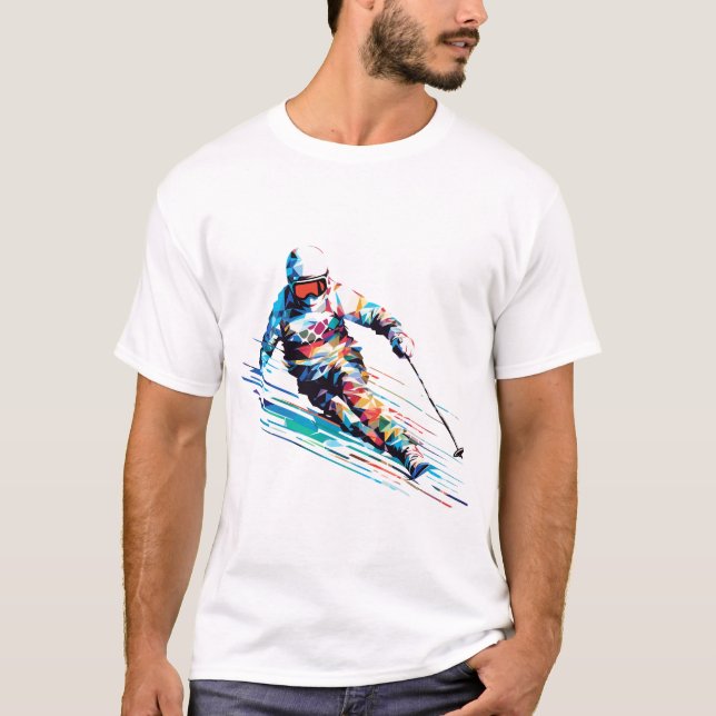 Ski Sport - Schnellwettbewerb Abstrakt T-Shirt (Vorderseite)
