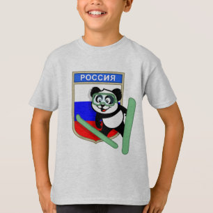 Ski-springender Panda Russlands T-Shirt