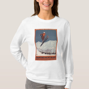 Ski-Sprung - PLM olympisches Promo-Plakat T-Shirt