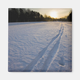 Ski-Spuren im Willowbrook Farm Preserve in Magnet