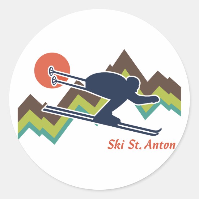 Ski St. Anton Runder Aufkleber (Vorderseite)