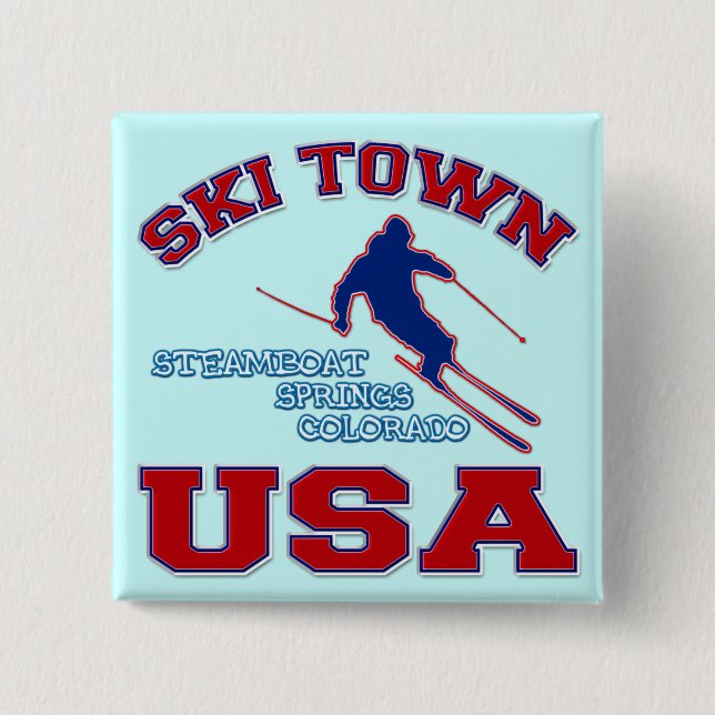 Ski-Stadt USA, Steamboat Springs, Colorado Button (Vorderseite)