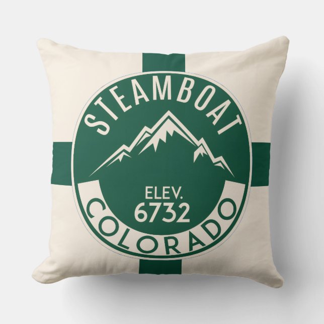 Ski Steamboat Throw Pillow Kissen (Vorderseite)