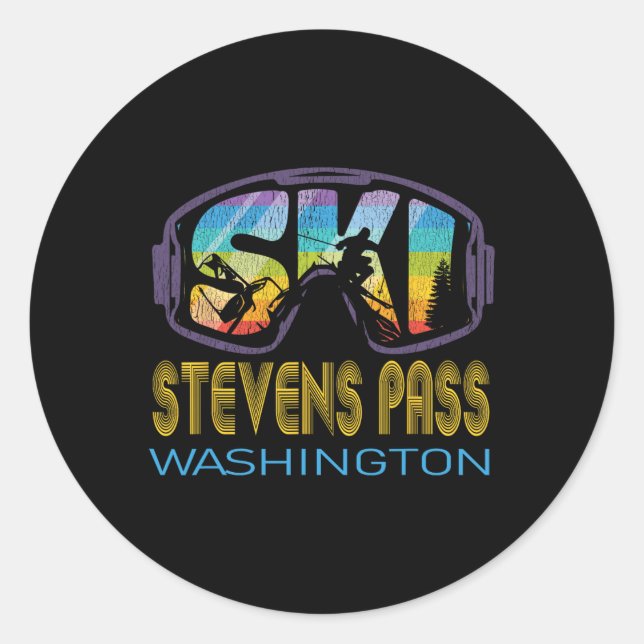 Ski Stevens P Washington Skiurlaub  Runder Aufkleber (Vorderseite)