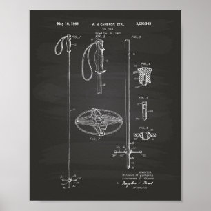Ski Stock Patent 1966 Kunst Kreidetafel Poster