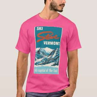 Ski Stowe Vermont Vintage Poster T-Shirt