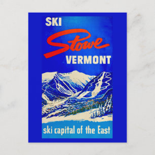Ski Stowe Vermont Vintage Postkarte