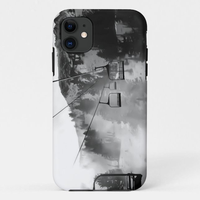 Ski-Stuhl-Schnee-Kasten Case-Mate iPhone Hülle (Rückseite)