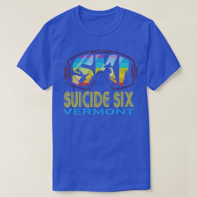 Ski Suizid Six Vermont Skiurlaub T-Shirt (Design vorne)