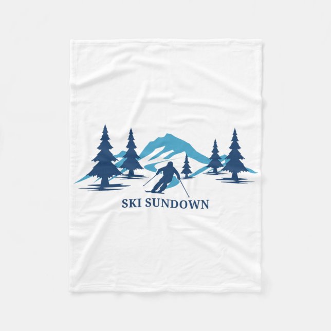 Ski Sundown Connecticut Ski Resort Skiing Skier  Fleecedecke (Vorderseite)