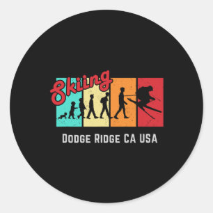 Ski T Dodge Ridge Ca USA für Männer und Frauen Ski Runder Aufkleber