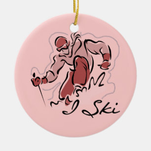 Ski-T-Shirts und Geschenke der Frau-I Keramikornament