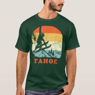 Ski Tahoe, Kalifornien Vintage Retro Schneeskifahr T-Shirt