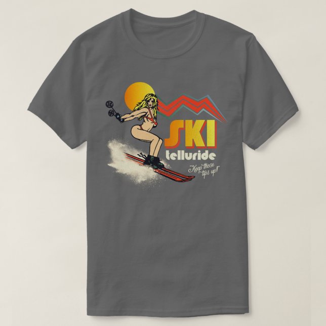 Ski Telluride 70er80er Retro Souvenir Skifahren T-Shirt (Design vorne)
