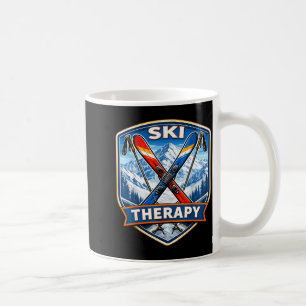 Ski-Therapie Skifahren Liebhaber lustiger Skifahre Kaffeetasse