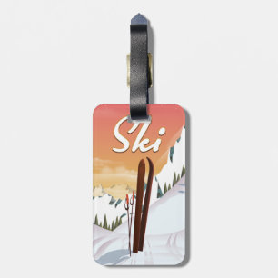 Ski Tourist-Plakat Gepäckanhänger