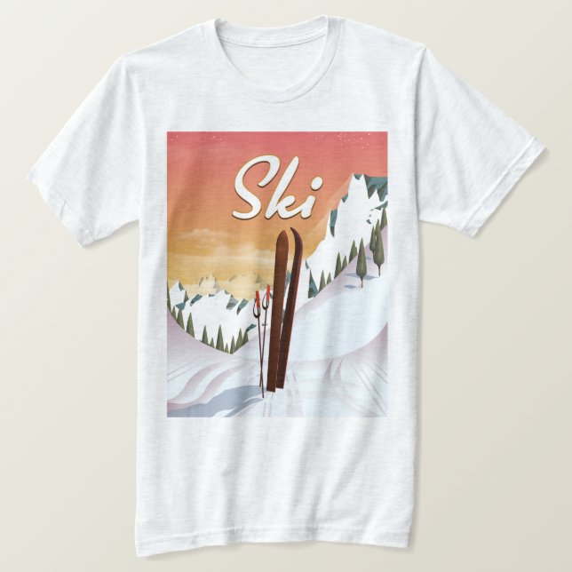 Ski Tourist-Plakat T-Shirt (Design vorne)