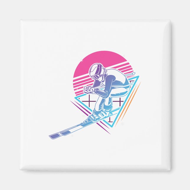 Ski Trip Skiing Retro Vintage 80s 90s  Magnet (Vorne)