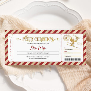 Ski-Trip-Weihnachtsgeschenk-Ticket-Gutschein Einladung