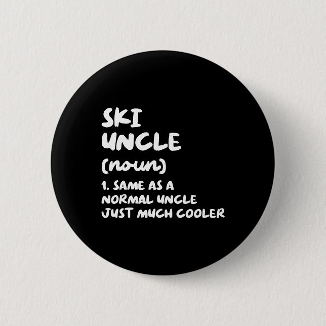 Ski Uncle Definition Skiing Funny Sports  Button (Vorderseite)