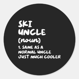 Ski Uncle Definition Skiing Funny Sports  Runder Aufkleber