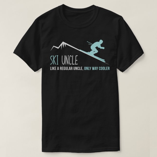 Ski Uncle Funny Niedlich Winter Skiverleih T-Shirt (Design vorne)