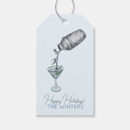 Ski und Martinis zeichnend Spaß Geschenkanhänger