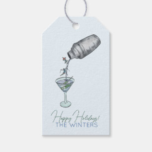 Ski und Martinis zeichnend Spaß Geschenkanhänger
