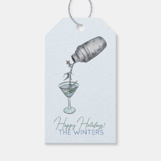 Ski und Martinis zeichnend Spaß Geschenkanhänger