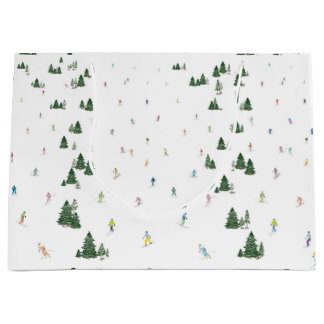 Ski und Snowboard Aquarell Große Geschenktasche Wi Geschenktüte